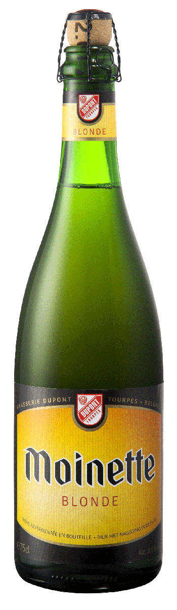 5410702000119 Moinette Blonde 75cl - Packshot officiel bouteille haute définition Brasserie Dupont